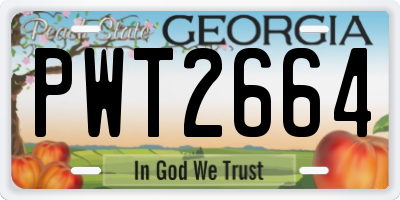 GA license plate PWT2664