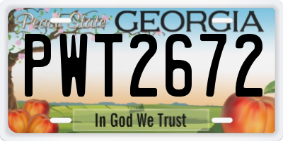 GA license plate PWT2672