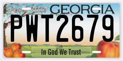 GA license plate PWT2679