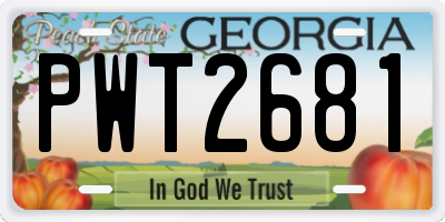 GA license plate PWT2681
