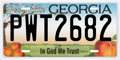 GA license plate PWT2682