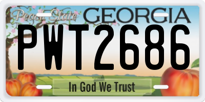 GA license plate PWT2686