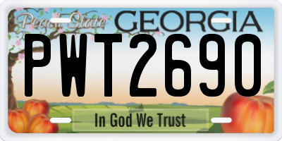 GA license plate PWT2690