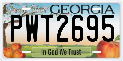 GA license plate PWT2695