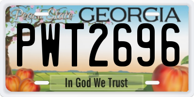 GA license plate PWT2696