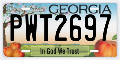 GA license plate PWT2697