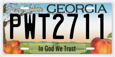 GA license plate PWT2711