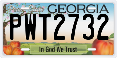 GA license plate PWT2732