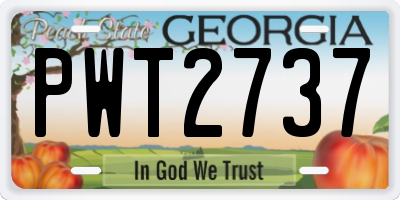 GA license plate PWT2737