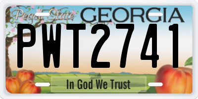 GA license plate PWT2741