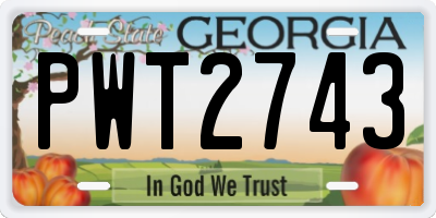 GA license plate PWT2743