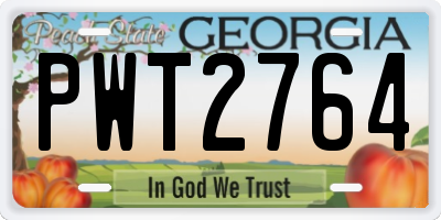 GA license plate PWT2764