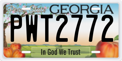 GA license plate PWT2772