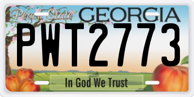 GA license plate PWT2773