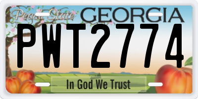 GA license plate PWT2774
