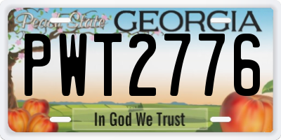 GA license plate PWT2776