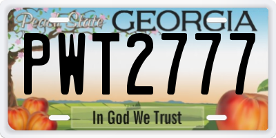 GA license plate PWT2777
