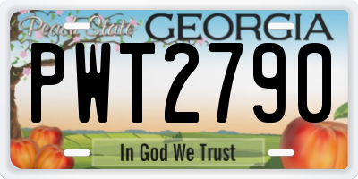GA license plate PWT2790