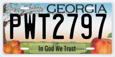 GA license plate PWT2797