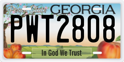 GA license plate PWT2808