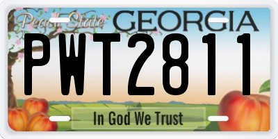 GA license plate PWT2811
