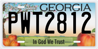 GA license plate PWT2812