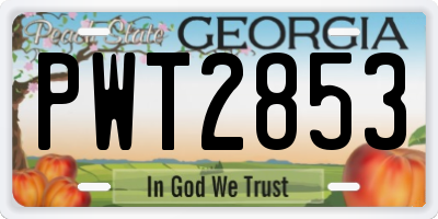 GA license plate PWT2853