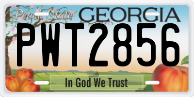 GA license plate PWT2856