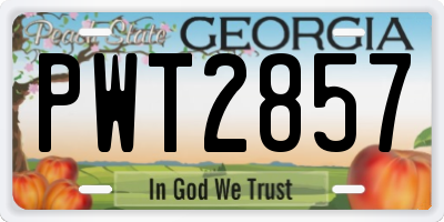 GA license plate PWT2857