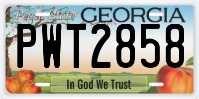GA license plate PWT2858