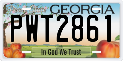 GA license plate PWT2861