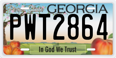 GA license plate PWT2864
