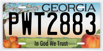 GA license plate PWT2883