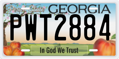 GA license plate PWT2884