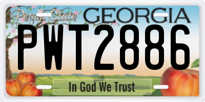 GA license plate PWT2886