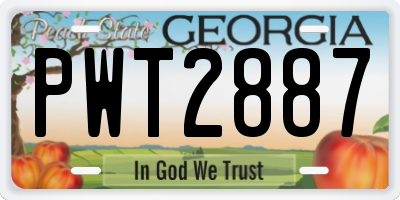 GA license plate PWT2887