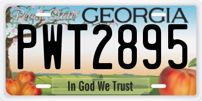 GA license plate PWT2895