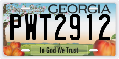 GA license plate PWT2912