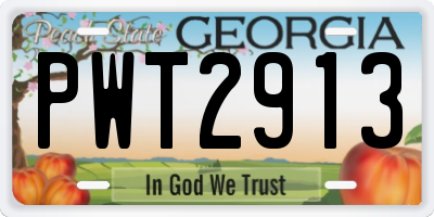 GA license plate PWT2913