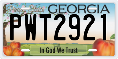 GA license plate PWT2921