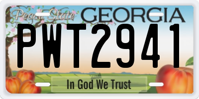 GA license plate PWT2941