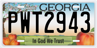 GA license plate PWT2943