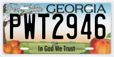 GA license plate PWT2946