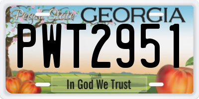 GA license plate PWT2951