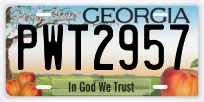 GA license plate PWT2957
