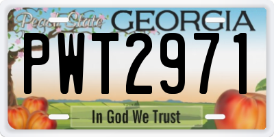 GA license plate PWT2971