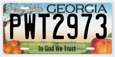 GA license plate PWT2973