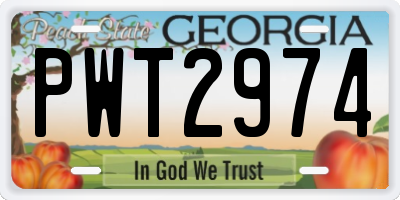 GA license plate PWT2974