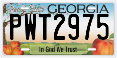 GA license plate PWT2975