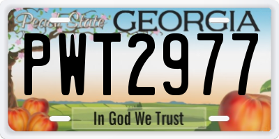 GA license plate PWT2977